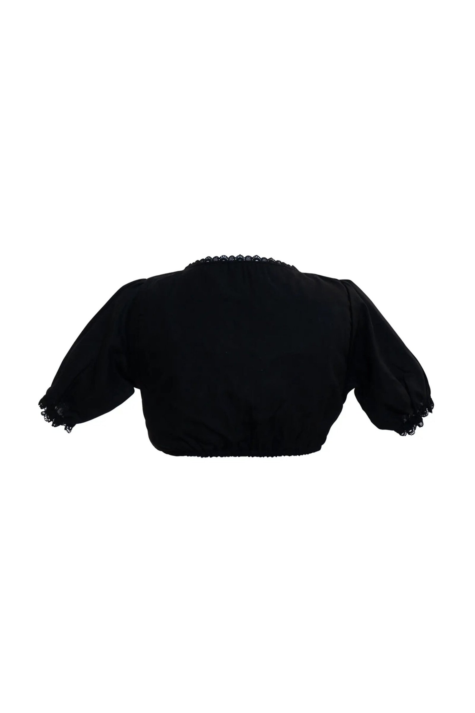 Black Square Neck Puff Sleeve Dirndl Blouse - Image 2