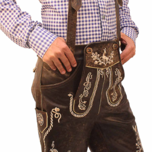 Authentic Short Lederhosen Double-Shaded Brown