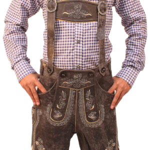 Short Lederhosen in Charcoal Black