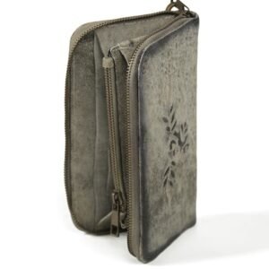 Elegante Trachten Embroidered Gray Clutch